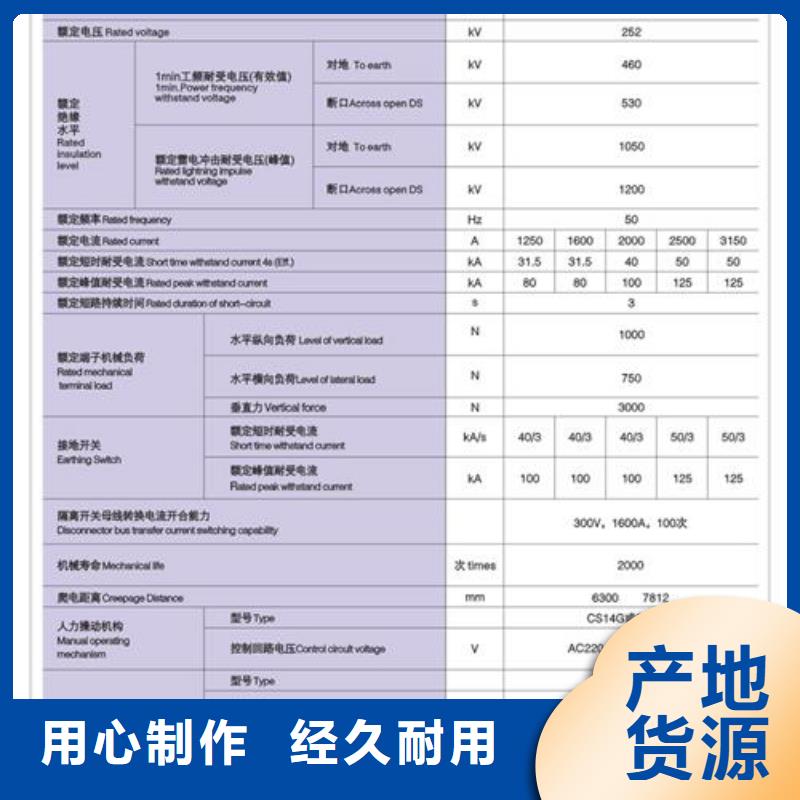 GW1-15W/1250A高压隔离开关